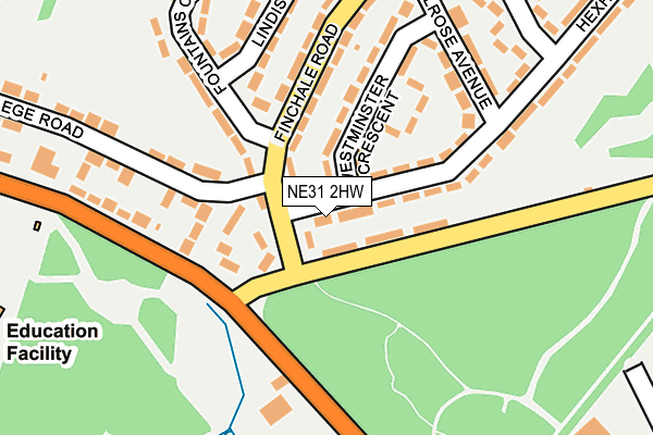 NE31 2HW map - OS OpenMap – Local (Ordnance Survey)