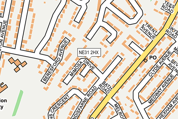 NE31 2HX map - OS OpenMap – Local (Ordnance Survey)
