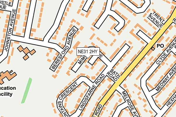 NE31 2HY map - OS OpenMap – Local (Ordnance Survey)