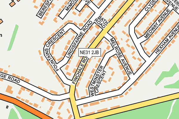 NE31 2JB map - OS OpenMap – Local (Ordnance Survey)