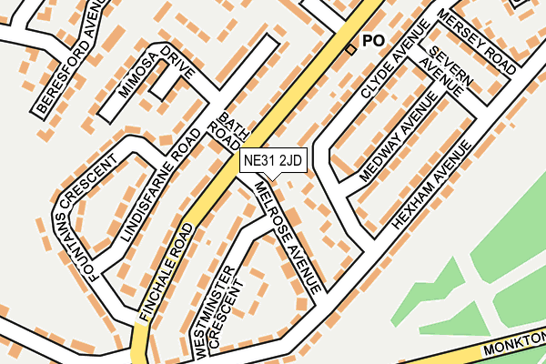 NE31 2JD map - OS OpenMap – Local (Ordnance Survey)