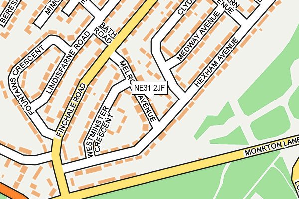 NE31 2JF map - OS OpenMap – Local (Ordnance Survey)