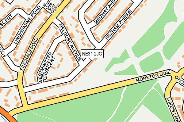 NE31 2JG map - OS OpenMap – Local (Ordnance Survey)