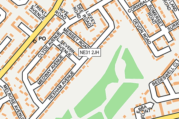 NE31 2JH map - OS OpenMap – Local (Ordnance Survey)