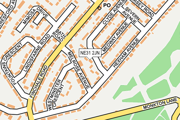 NE31 2JN map - OS OpenMap – Local (Ordnance Survey)