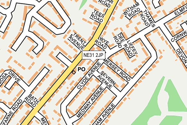 NE31 2JP map - OS OpenMap – Local (Ordnance Survey)