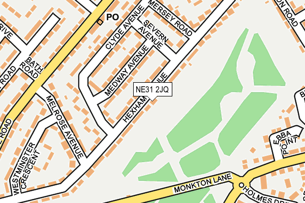 NE31 2JQ map - OS OpenMap – Local (Ordnance Survey)
