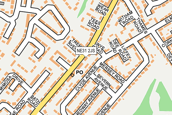 NE31 2JS map - OS OpenMap – Local (Ordnance Survey)