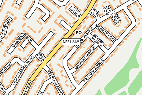 NE31 2JW map - OS OpenMap – Local (Ordnance Survey)