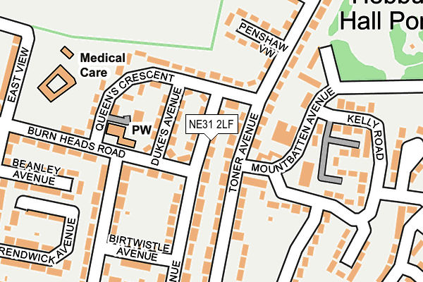NE31 2LF map - OS OpenMap – Local (Ordnance Survey)