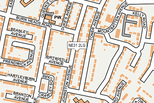 NE31 2LG map - OS OpenMap – Local (Ordnance Survey)