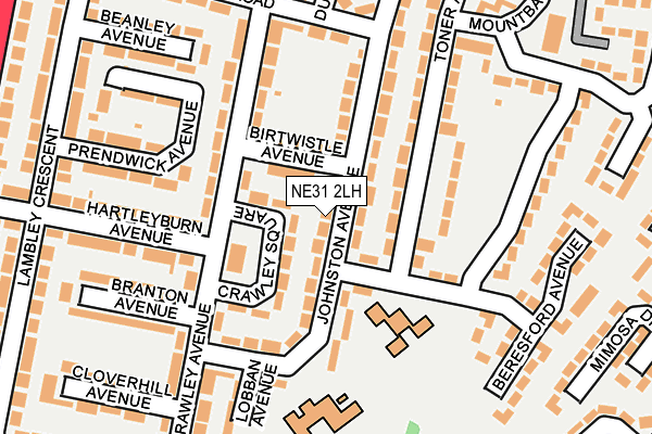 NE31 2LH map - OS OpenMap – Local (Ordnance Survey)