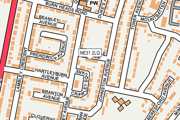 NE31 2LQ map - OS OpenMap – Local (Ordnance Survey)