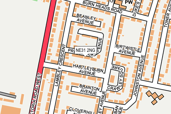 NE31 2NG map - OS OpenMap – Local (Ordnance Survey)