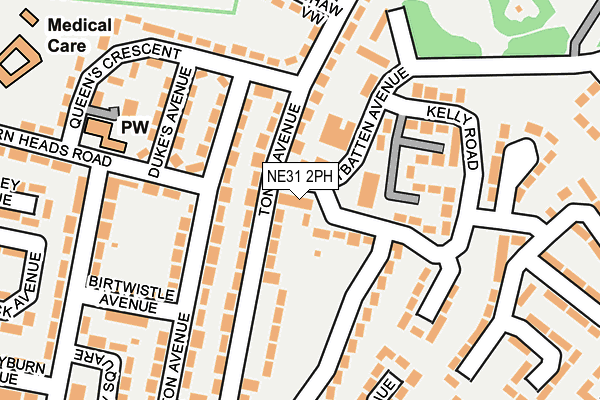 NE31 2PH map - OS OpenMap – Local (Ordnance Survey)