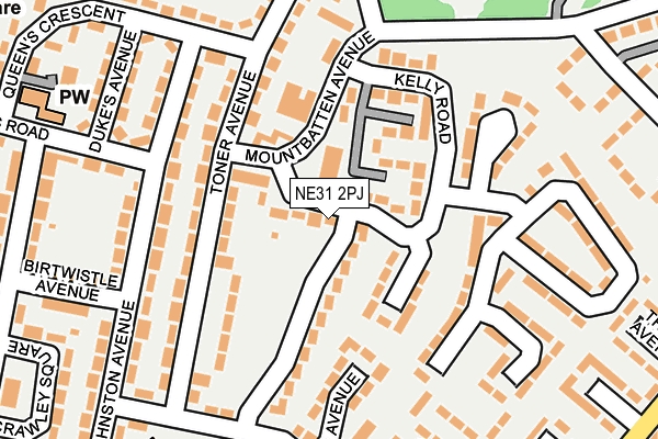 NE31 2PJ map - OS OpenMap – Local (Ordnance Survey)