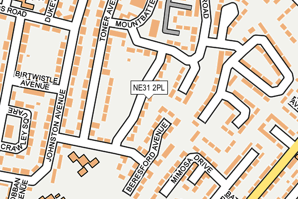 NE31 2PL map - OS OpenMap – Local (Ordnance Survey)