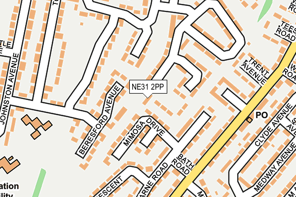 NE31 2PP map - OS OpenMap – Local (Ordnance Survey)