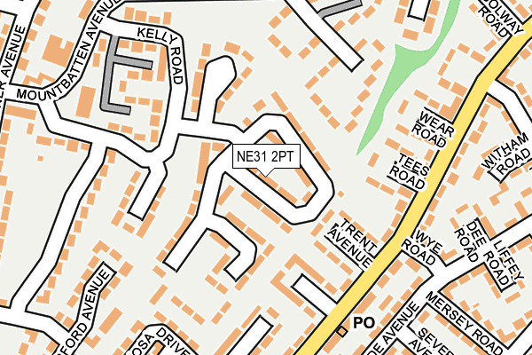 NE31 2PT map - OS OpenMap – Local (Ordnance Survey)