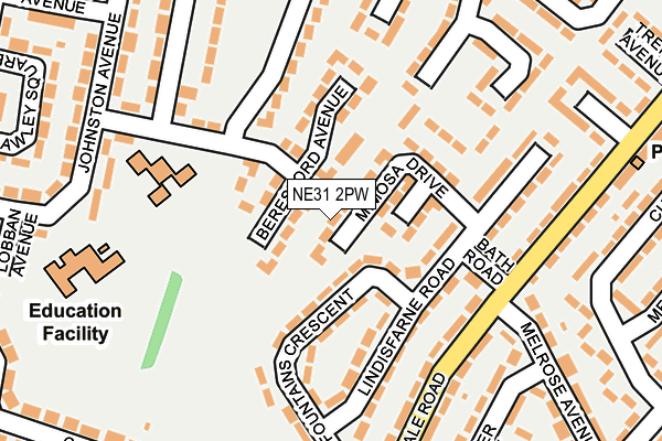 NE31 2PW map - OS OpenMap – Local (Ordnance Survey)