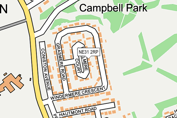 NE31 2RP map - OS OpenMap – Local (Ordnance Survey)