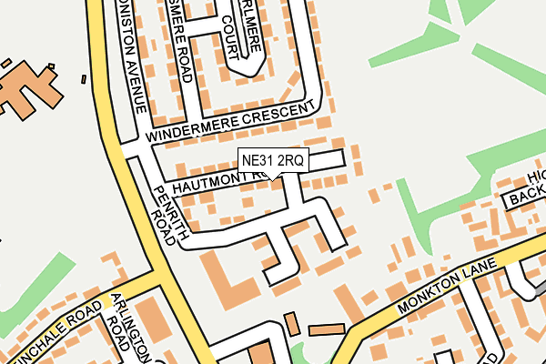 NE31 2RQ map - OS OpenMap – Local (Ordnance Survey)