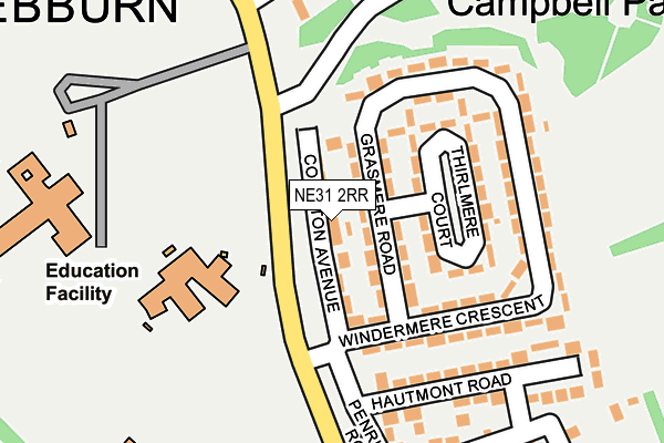 NE31 2RR map - OS OpenMap – Local (Ordnance Survey)