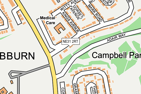 NE31 2RT map - OS OpenMap – Local (Ordnance Survey)