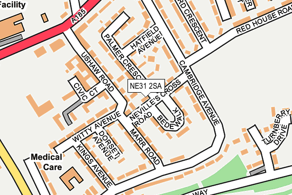 NE31 2SA map - OS OpenMap – Local (Ordnance Survey)