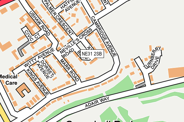 NE31 2SB map - OS OpenMap – Local (Ordnance Survey)