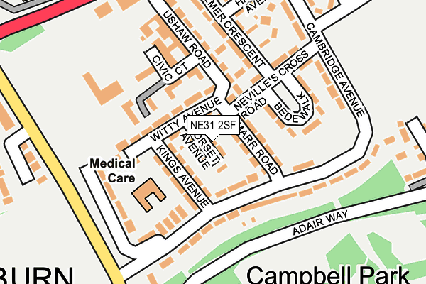 NE31 2SF map - OS OpenMap – Local (Ordnance Survey)