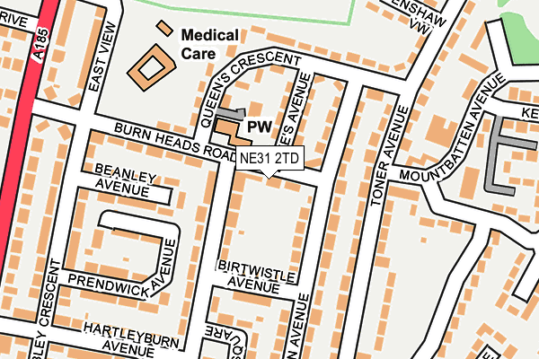 NE31 2TD map - OS OpenMap – Local (Ordnance Survey)