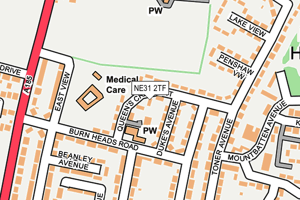 NE31 2TF map - OS OpenMap – Local (Ordnance Survey)