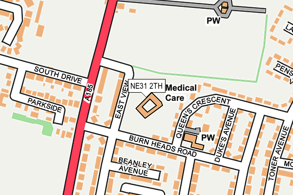 NE31 2TH map - OS OpenMap – Local (Ordnance Survey)