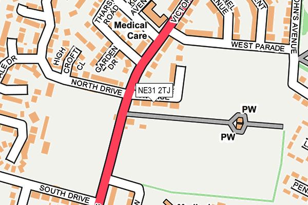 NE31 2TJ map - OS OpenMap – Local (Ordnance Survey)