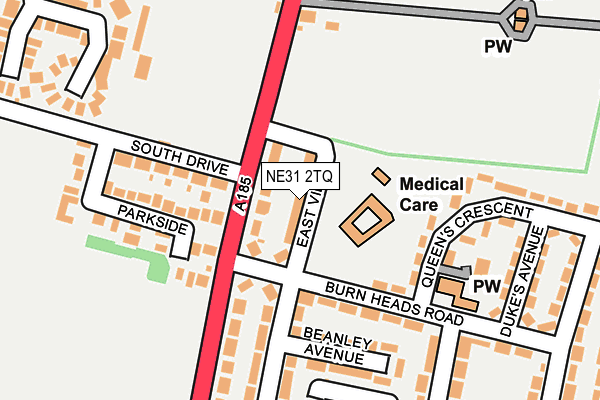 NE31 2TQ map - OS OpenMap – Local (Ordnance Survey)