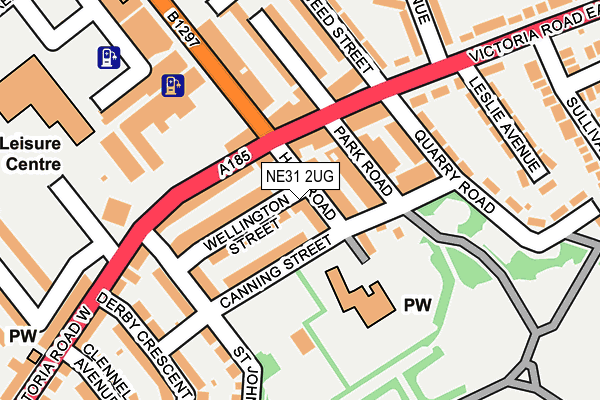 NE31 2UG map - OS OpenMap – Local (Ordnance Survey)