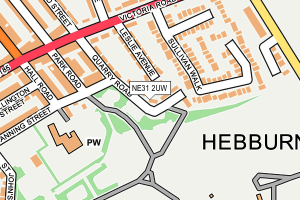 NE31 2UW map - OS OpenMap – Local (Ordnance Survey)