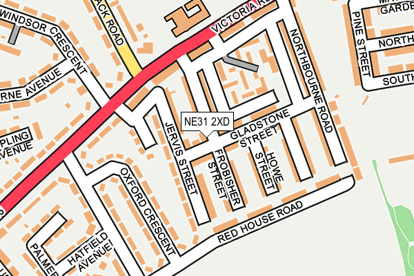 NE31 2XD map - OS OpenMap – Local (Ordnance Survey)
