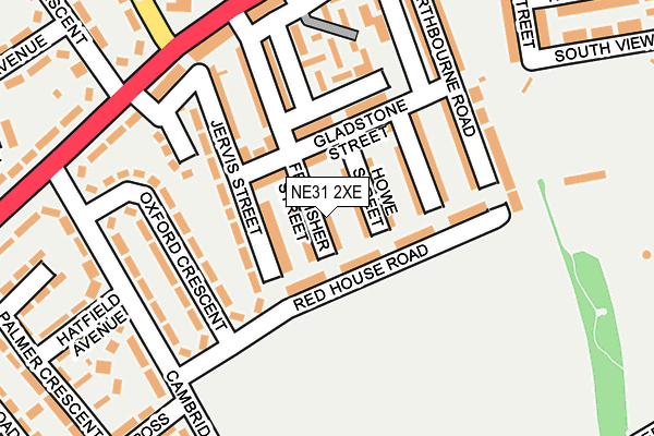 NE31 2XE map - OS OpenMap – Local (Ordnance Survey)