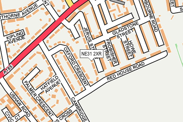 NE31 2XR map - OS OpenMap – Local (Ordnance Survey)