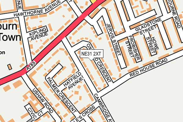 NE31 2XT map - OS OpenMap – Local (Ordnance Survey)