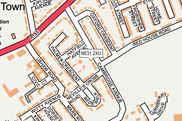 NE31 2XU map - OS OpenMap – Local (Ordnance Survey)