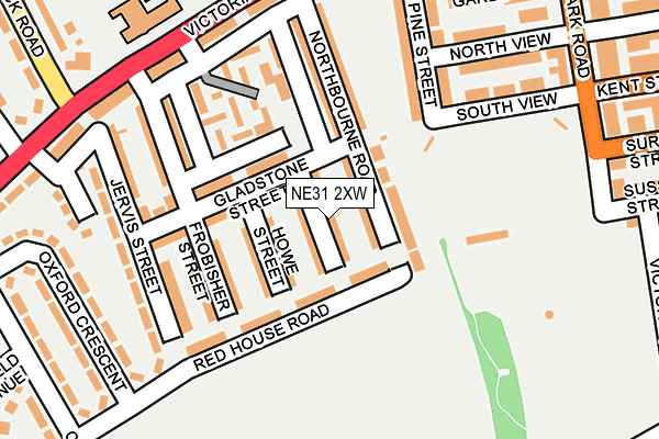 NE31 2XW map - OS OpenMap – Local (Ordnance Survey)