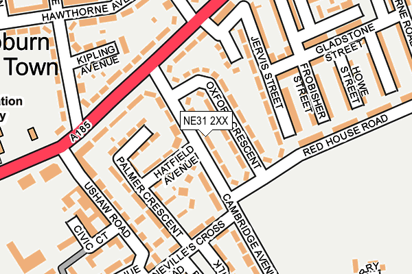 NE31 2XX map - OS OpenMap – Local (Ordnance Survey)