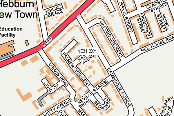 NE31 2XY map - OS OpenMap – Local (Ordnance Survey)