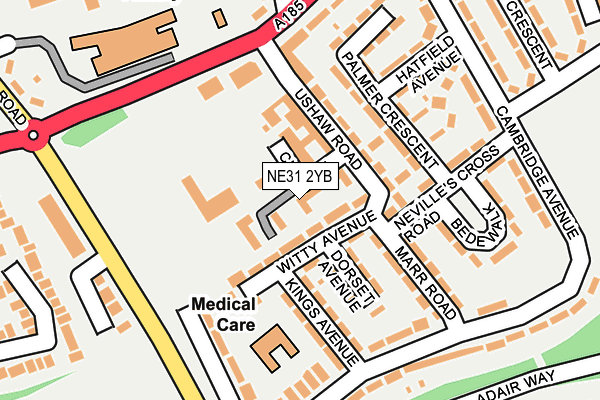 NE31 2YB map - OS OpenMap – Local (Ordnance Survey)