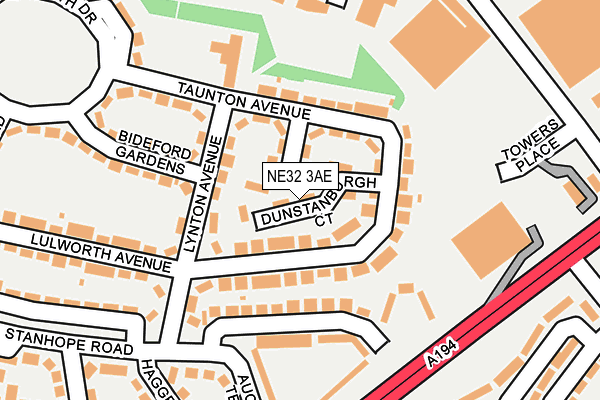 NE32 3AE map - OS OpenMap – Local (Ordnance Survey)