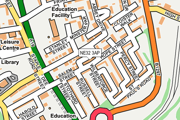 NE32 3AP map - OS OpenMap – Local (Ordnance Survey)