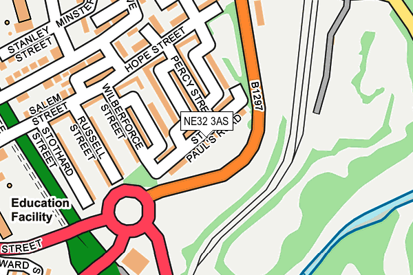 NE32 3AS map - OS OpenMap – Local (Ordnance Survey)
